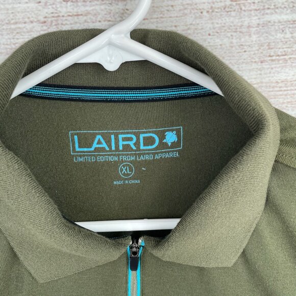 Laird Limited Edition 1/4 Zip Turtle Embroidered Polo Shirt Men's Size XL Green‎ - Picture 5 of 8